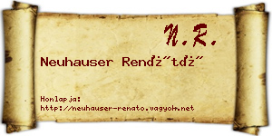 Neuhauser Renátó névjegykártya